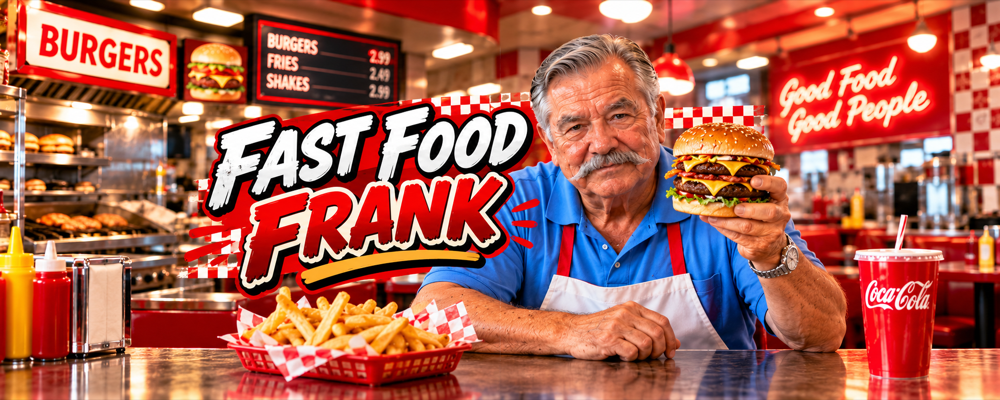 A colorful fast food diner feast